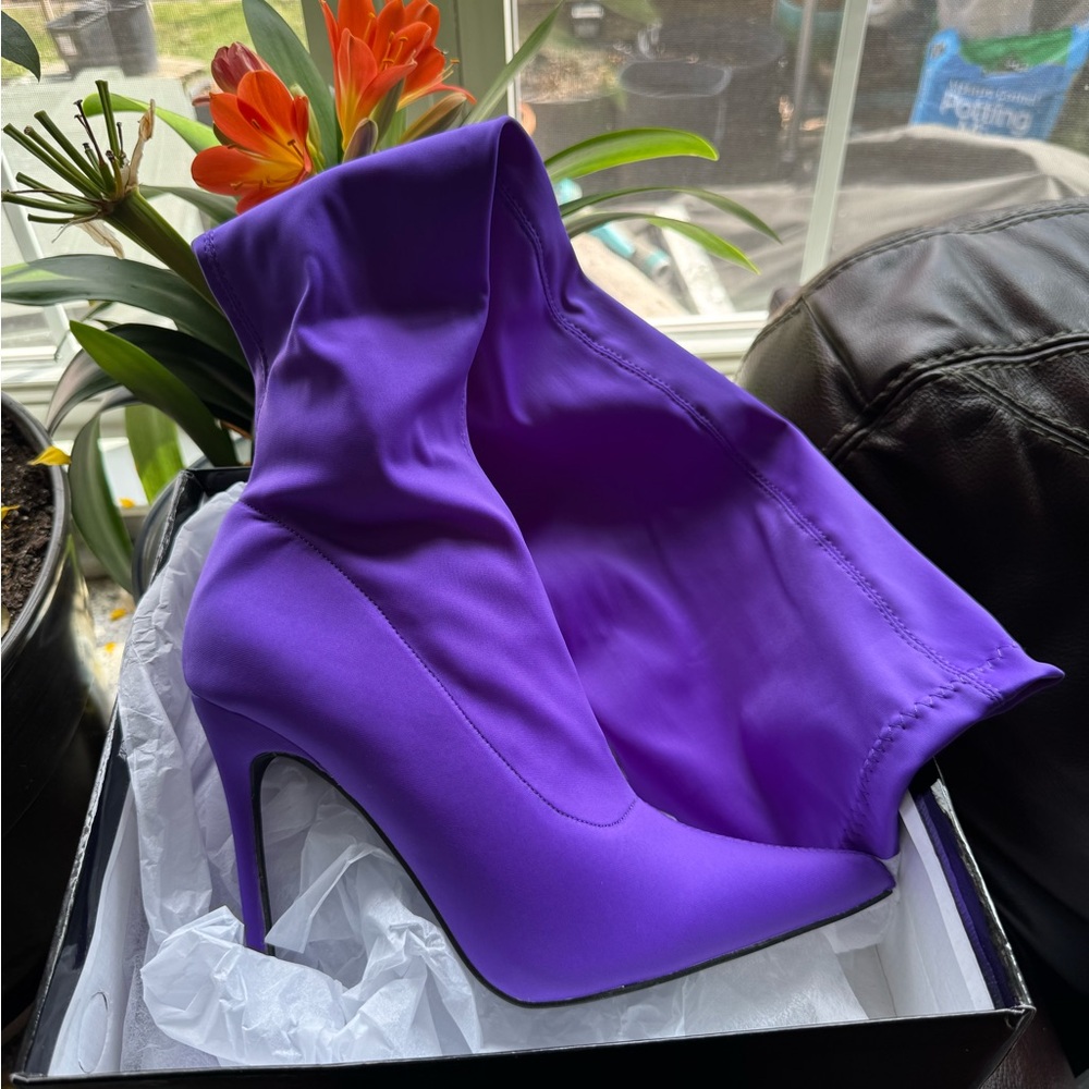 Purple Stiletto Ankle Boots